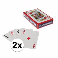 Speelkaarten set - 2x pakje met 54 kaarten - met plastic coating