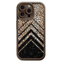 iPhone 15 Pro Max bruine case - Luipaard chevron
