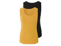 esmara 2 dames tops (Zwart/geel, M (40/42))