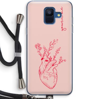 Blooming Heart: Samsung Galaxy A6 (2018) Transparant Hoesje met koord