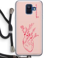 Blooming Heart: Samsung Galaxy A6 (2018) Transparant Hoesje met koord