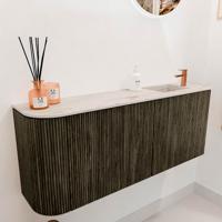 Toiletmeubel Mondiaz Joya Dlux | 101.6 cm | Meubelkleur Shadow | Faye wastafel Nata Wasbak Rechts | 1 kraangat