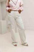 Unique The Label June Wide Leg Jeans Dames Wit - Maat 34 - Kleur: Wit | Soccerfanshop