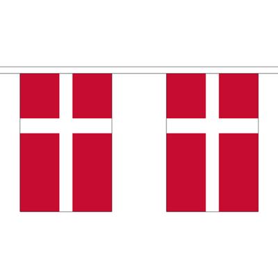 Denemarken vlaggenlijn - 300 cm - polyester stof - landen versiering - slinger