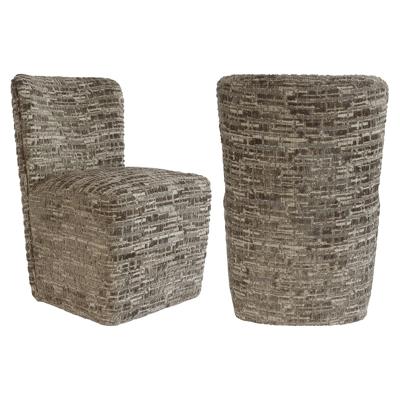 Stoel Lorain met wieltjes greige dalia