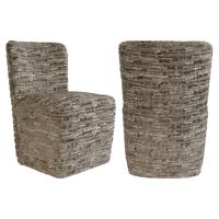 Stoel Lorain met wieltjes greige dalia