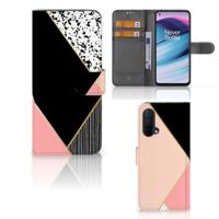 OnePlus Nord CE 5G | Book Case | Zwart Roze Vormen