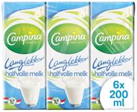 Campina halfvolle melk, 0,2 liter, pak van 6 stuks