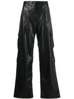 MSGM pantalon en cuir artificiel à poches cargo - Noir - thumbnail