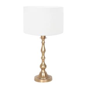 Steinhauer Klassieke schemerlamp Bassiste C met witte linnen kap 3414BR