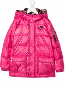 Philipp Plein Junior veste matelassée Satin à patch logo - Rose