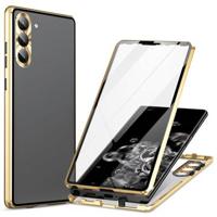 Samsung Galaxy S24 Magnetisch Hoesje met Gehard Glas - Goud