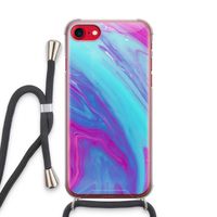 Zweverige regenboog: iPhone SE 2020 Transparant Hoesje met koord