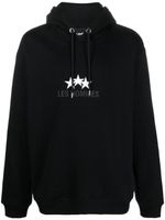 LES HOMMES hoodie à logo imprimé - Noir