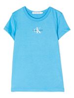 Calvin Klein Kids t-shirt en coton à logo imprimé - Bleu