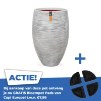 Vaas elegant deluxe rib Ø56xh84 ivoor