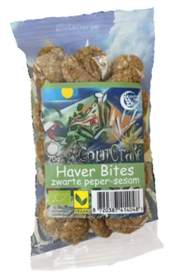 Corn Crake Haver Bites Zwarte Peper-Sesam Corn Crake Haver Bites Zwarte Peper-Sesam