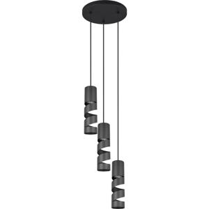 LED Hanglamp - Trion Meser - GU10 Fitting - 3-lichts - Rond - IP20 - Mat Zwart - Metaal