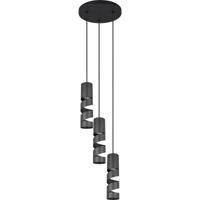 LED Hanglamp - Trion Meser - GU10 Fitting - 3-lichts - Rond - IP20 - Mat Zwart - Metaal