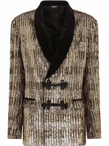 Dolce & Gabbana veste brodée de sequins à fermeture duffle-coat - Tons neutres