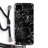 Zwart Marmer 2: Pixel 4 XL Transparant Hoesje met koord