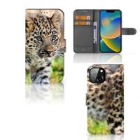 Apple iPhone 14 | Telefoonhoesje | Met pasjeshouder | Baby Luipaard