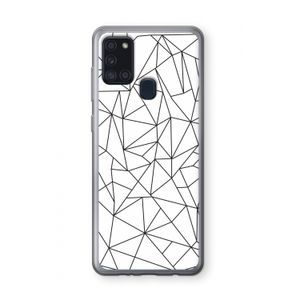 Geometrische lijnen zwart: Samsung Galaxy A21s Transparant Hoesje