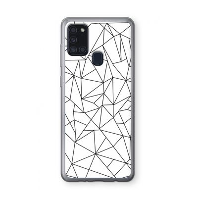 Geometrische lijnen zwart: Samsung Galaxy A21s Transparant Hoesje