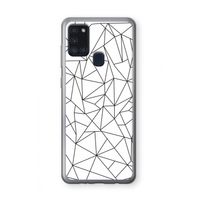 Geometrische lijnen zwart: Samsung Galaxy A21s Transparant Hoesje
