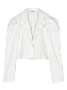 Liu Jo Kids blazer crop à revers crantés - Blanc