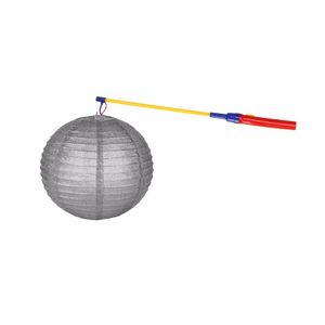 Zilveren lampion 25 cm met lampionstokje