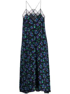 Zadig&Voltaire robe longue Bianca à fleurs - Bleu