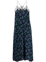 Zadig&Voltaire robe longue Bianca à fleurs - Bleu