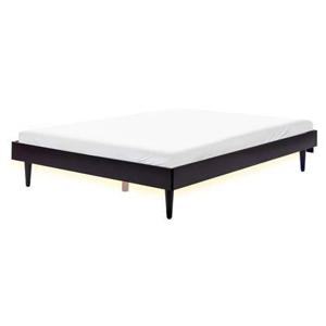 Beliani - TOUCY - Bed met LED - Zwart - 160 x 200 cm - Rubberhout