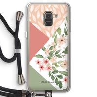 Sweet heaven geometrics: Samsung Galaxy A8 (2018) Transparant Hoesje met koord