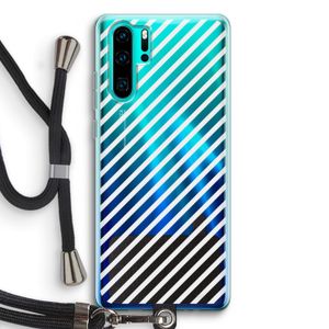 Strepen zwart-wit: Huawei P30 Pro Transparant Hoesje met koord