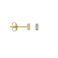 Karma Oorbellen Zirconia Solid Square | Goud
