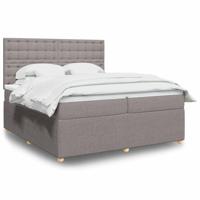 Boxspring met matras stof taupe 200x200 cm