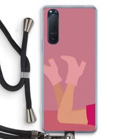Pink boots: Sony Xperia 5 II Transparant Hoesje met koord