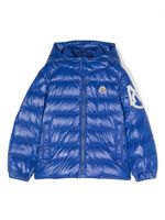 Moncler Enfant logo-patch hooded padded jacket - Bleu - thumbnail