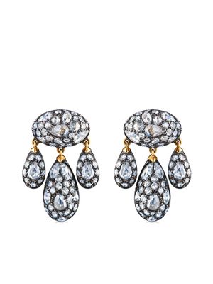 FRED LEIGHTON boucles d'oreilles Modern Girandole en or 18ct ornées de diamants