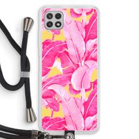 Pink Banana: Samsung Galaxy A22 4G Transparant Hoesje met koord Pink Banana: Samsung Galaxy A22 4G Transparant Hoesje met koord