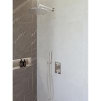 Wiesbaden Caral Inbouwthermostaat compleet met Hoofddouche (30cm) en Staafhanddouche - Chroom