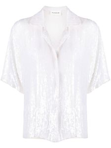 P.A.R.O.S.H. chemise brodée de sequins à manches courtes - Blanc