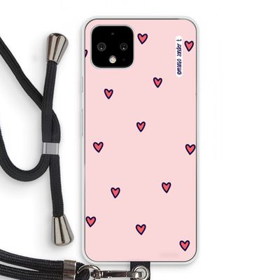 Hartjes: Pixel 4 Transparant Hoesje met koord
