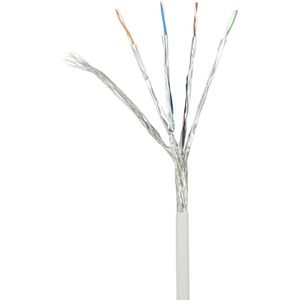 Renkforce RF-4145286 RJ45 Netwerkkabel, patchkabel CAT 6A S/FTP 3.00 m Grijs Snagless, Vlambestendig 1 stuk(s)