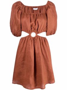 Faithfull the Brand robe Almero imprimée à découpes - Marron