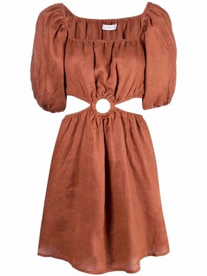 Faithfull the Brand robe Almero imprimée à découpes - Marron