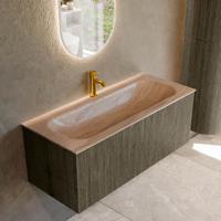 Badmeubel Mondiaz Kurve-Dlux | 110 cm | Meubelkleur Shadow | Wastafelkleur Saba | Solid surface | Wasbak midden spoelbak | 1 kraangat Badmeubel Mondiaz Kurve-Dlux | 110 cm | Meubelkleur Shadow | Wastafelkleur Saba | Solid surface | Wasbak midden spoelbak | 1 kraangat
