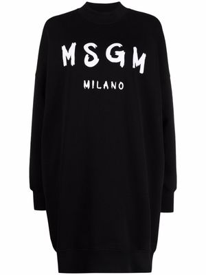 MSGM robe-sweat à logo - Noir